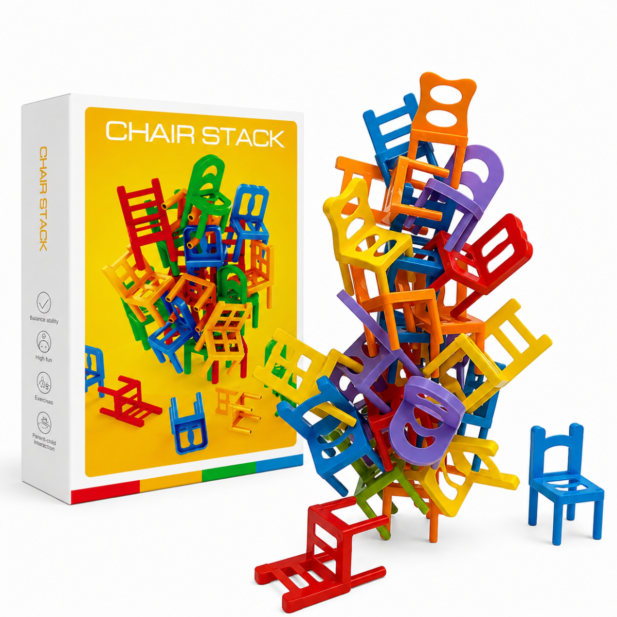 Chair Stack - Interactif et stimulant la créativité - Jeu des chaises empilables