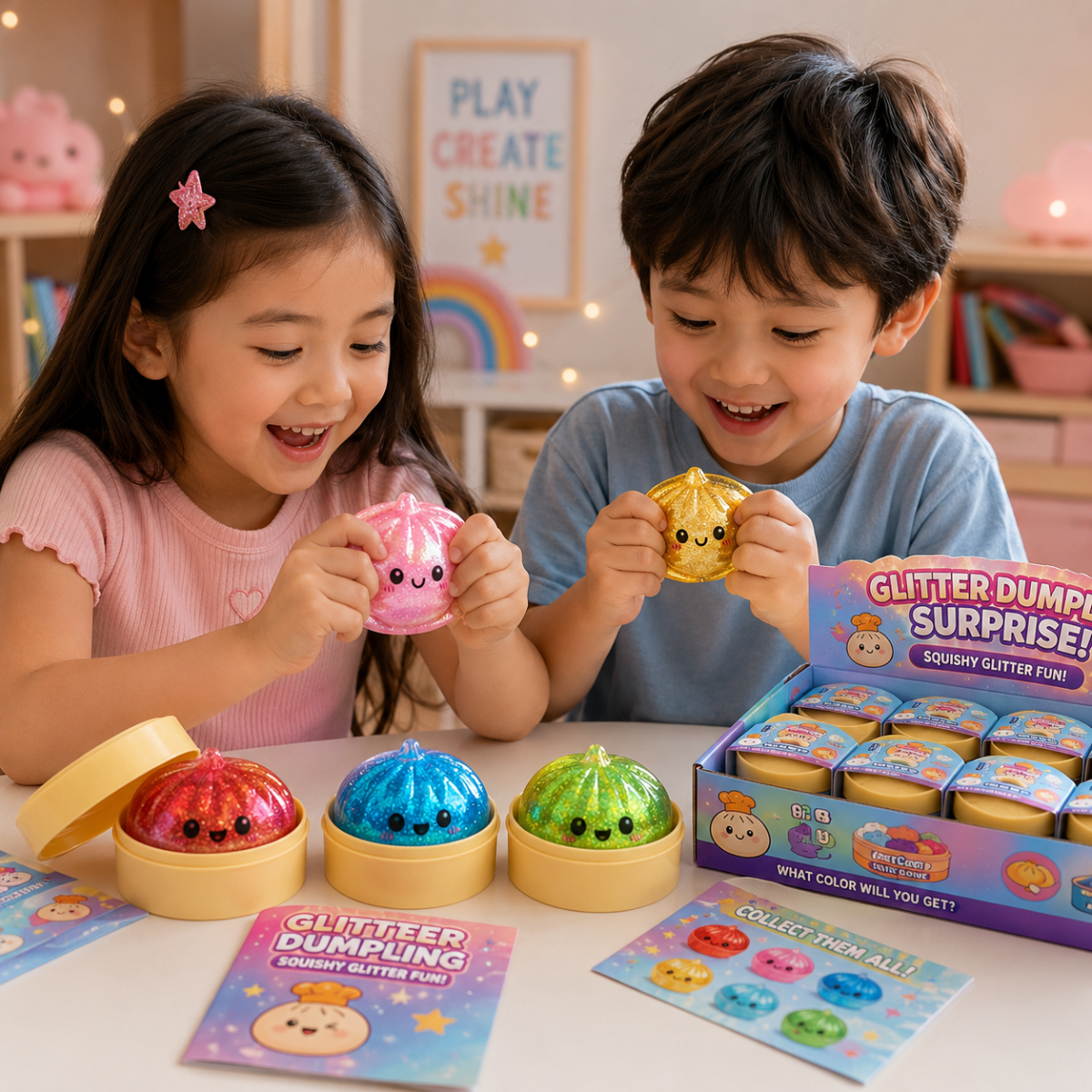 FunSquish – Couleurs et paillettes – Petites boulettes squishy pailletées