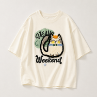Thumbnail for FunPaws – Ludique et élégant – T-shirt oversize à imprimé chat