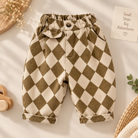 Thumbnail for RetroBloom – Confortable et ludique – Pantalon pour enfant à motif argyle