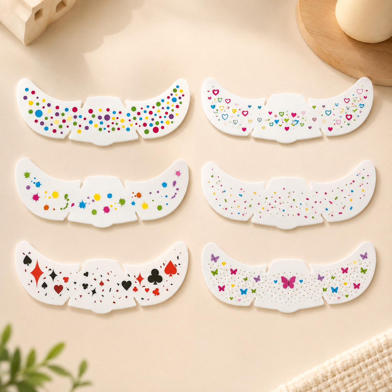 PartyFreckles – Coloré et festif – Autocollants temporaires pour le visage (lot de 6)