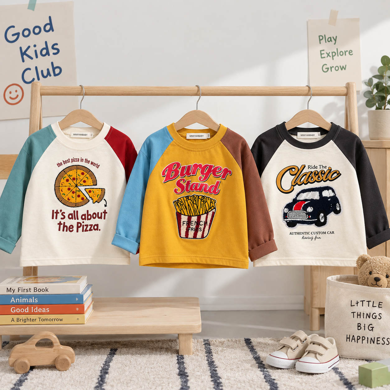LittleRetro – Cool et tendance – T-shirt à manches longues pour enfant avec imprimé graphique