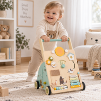 Thumbnail for WoodenSteps – Naturel et éducatif – Trotteur en bois pour bébé avec panneaux ludiques