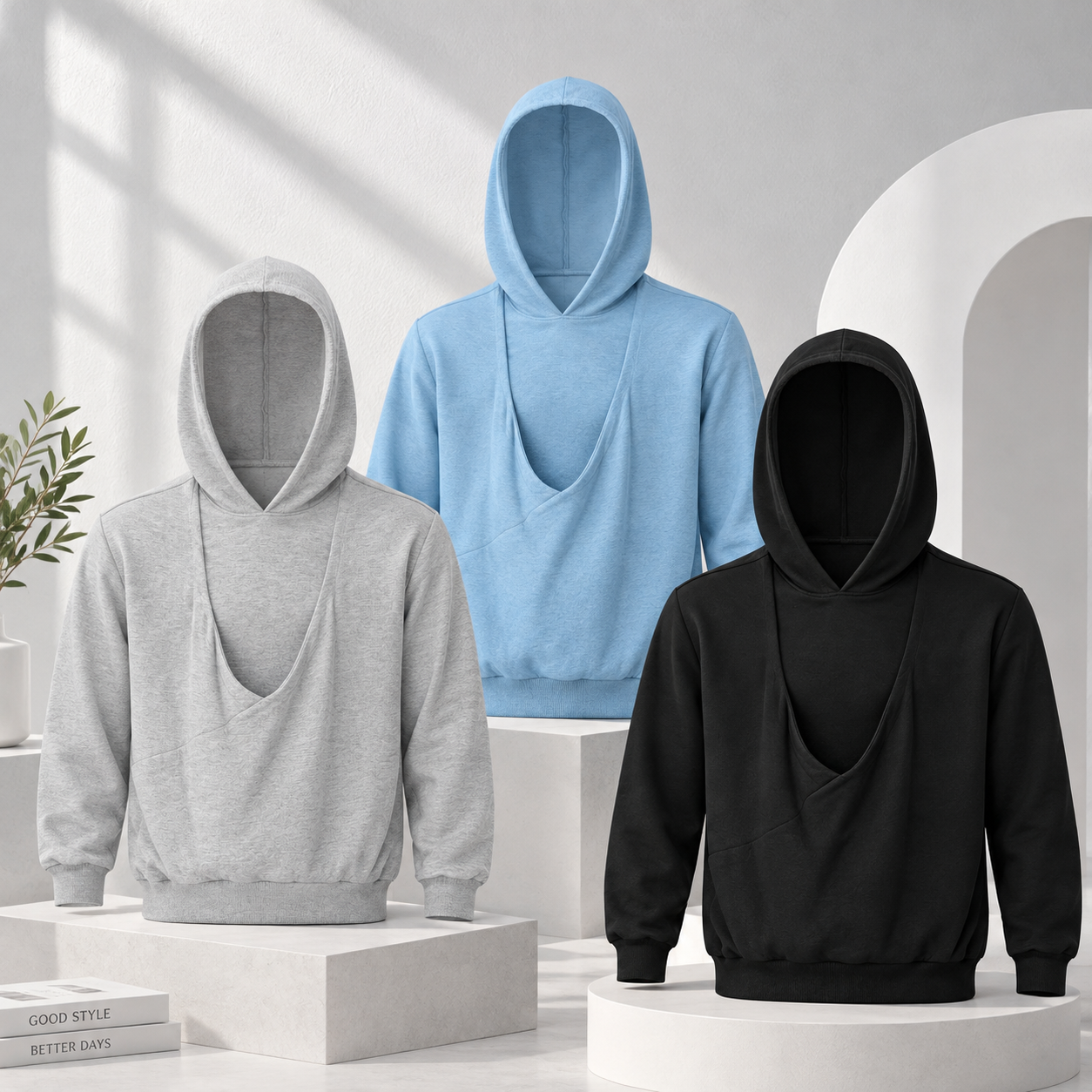 CuddleDad – Confortable et pratique – Sweat à capuche pour homme avec poche kangourou