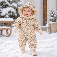 Thumbnail for FloraCozy – Doux et chaud – Combinaison d'hiver pour bébé fille à motifs floraux