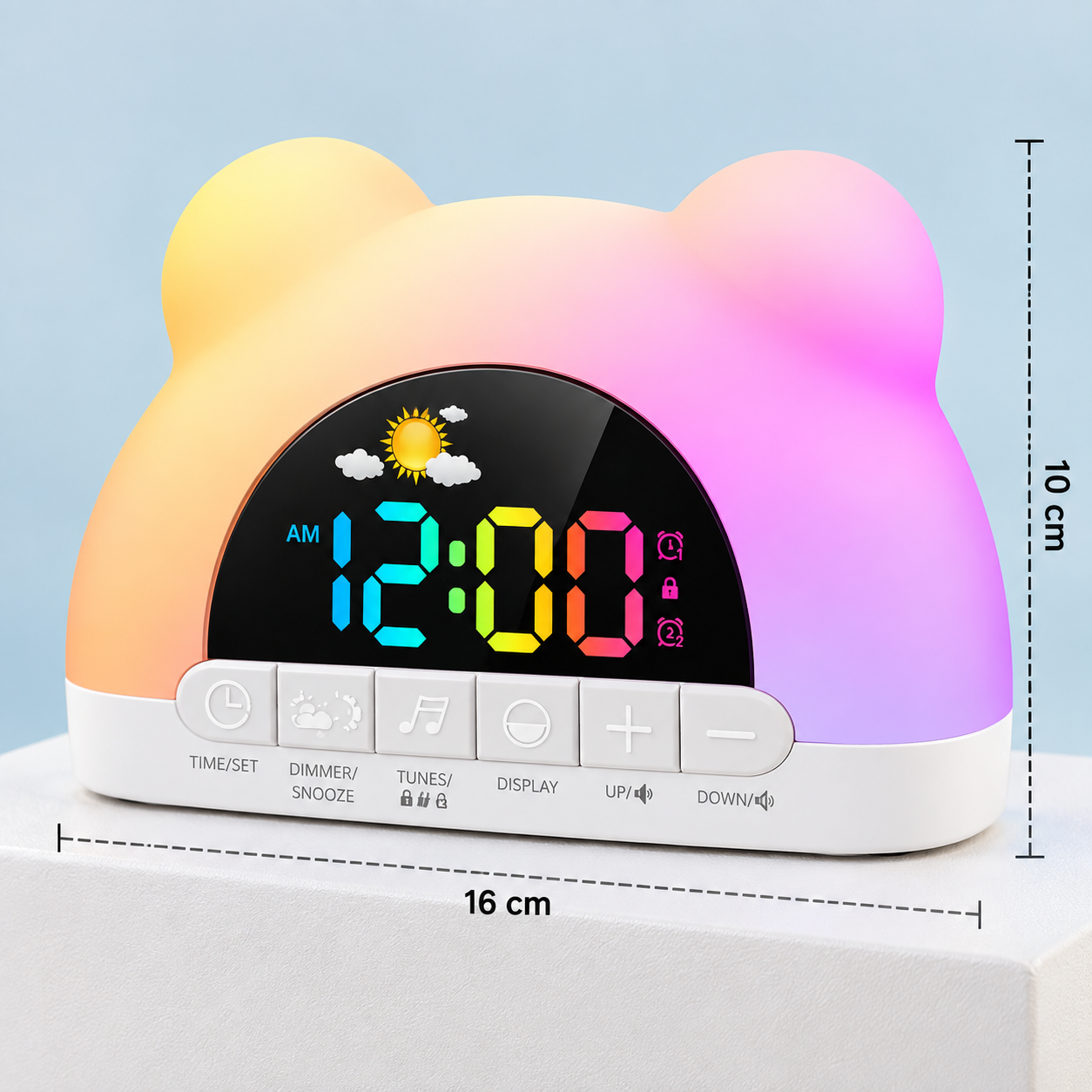 TinySunrise – Douce et fonctionnelle – Réveil numérique avec lumière simulant le lever du soleil