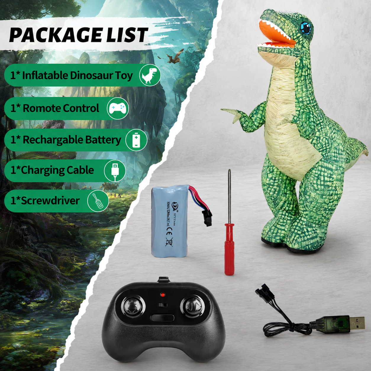 MegaDino – Aventure et interactivité – Dinosaure gonflable télécommandé