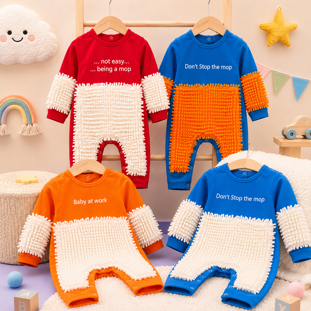 TinyCleaner – Douce et pratique – Combinaison pour bébé, idéale pour ramper et jouer