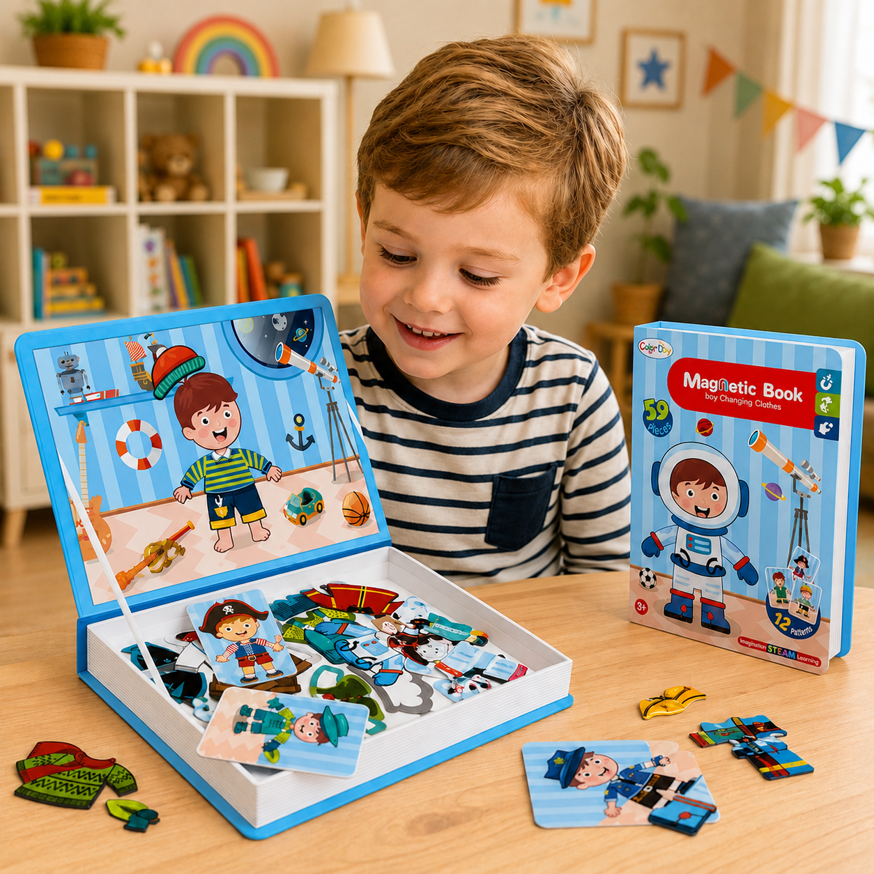 MagniPlay – Éducatif et créatif – Livre de puzzles magnétiques