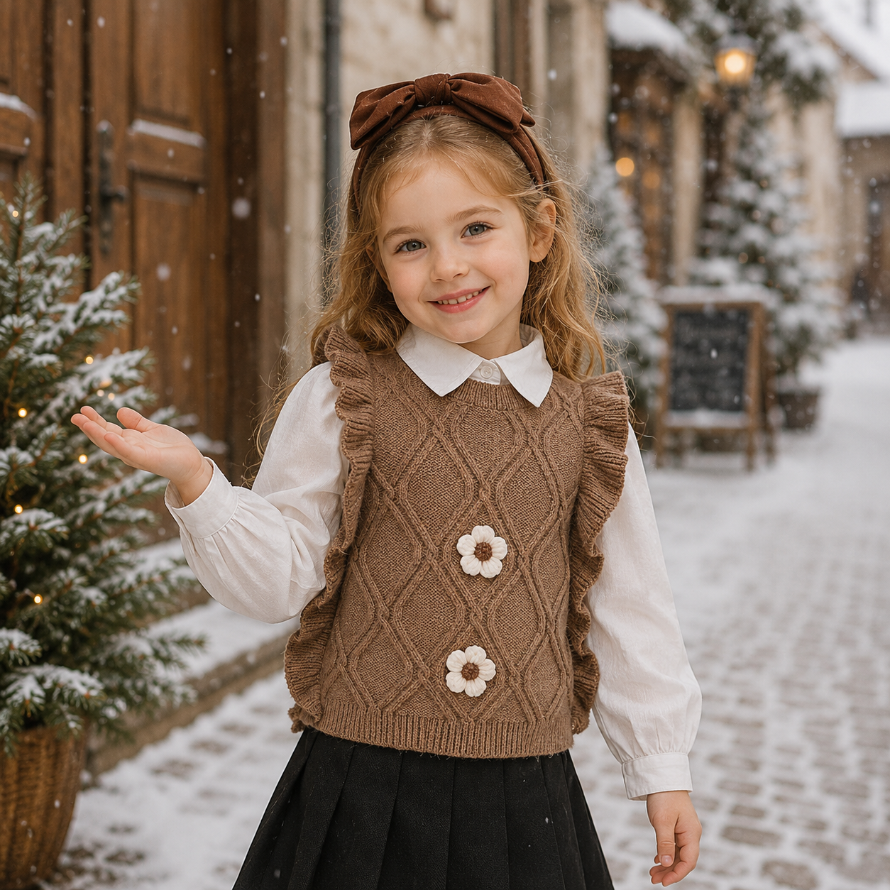 LittlePetal – Mignon et confortable – Gilet sans manches pour fille à motifs floraux