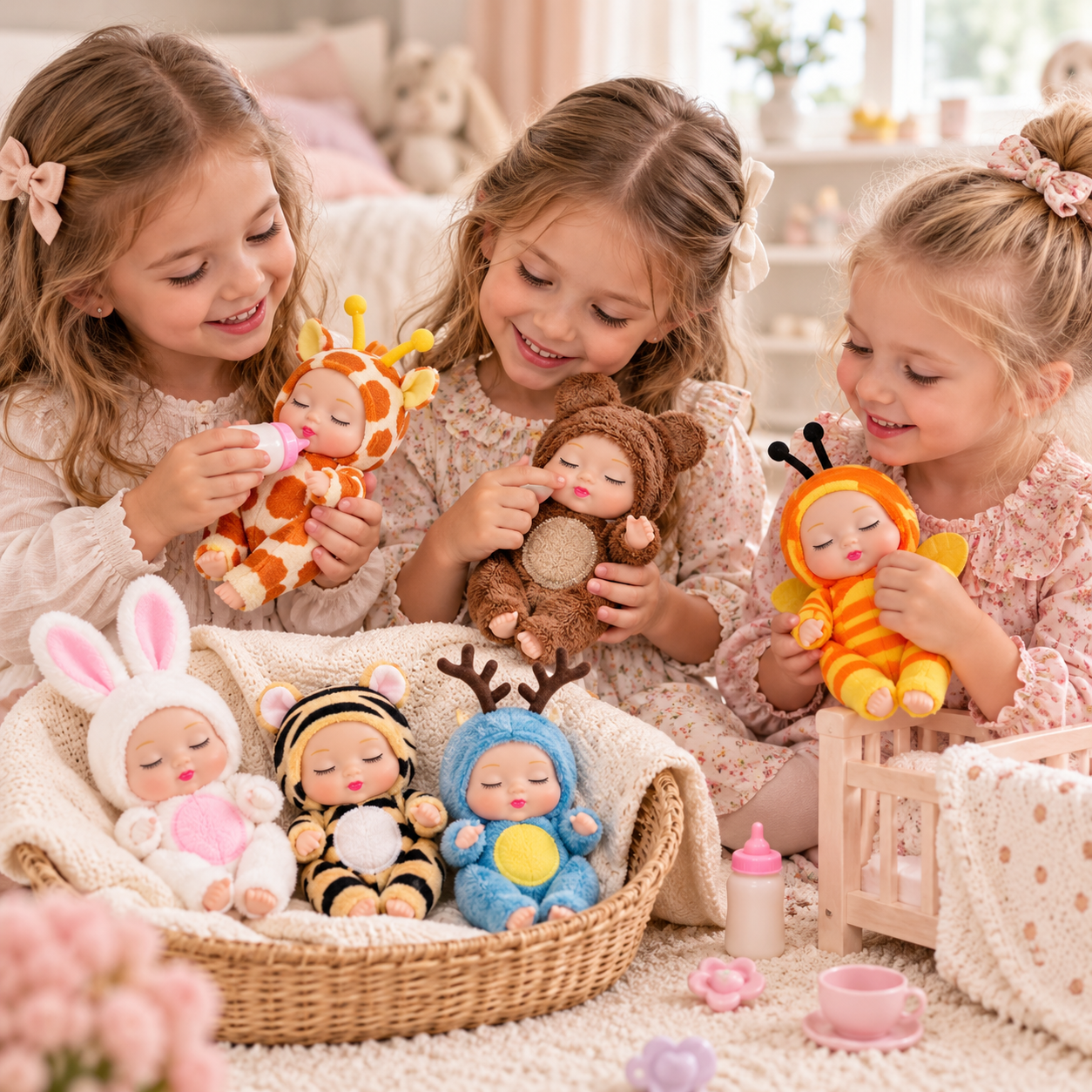 LittleDolly – Mignon et douillet – Une poupée habillée d'un costume d'animal rigolo