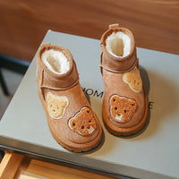 Thumbnail for Mini Fashion - Bottines en daim marron avec ours