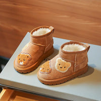 Thumbnail for Mini Fashion - Bottines en daim marron avec ours