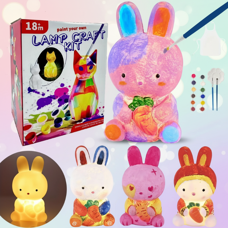 MiniCrafters – Créativité et apprentissage – Kit de peinture « Lampe DIY Animaux »