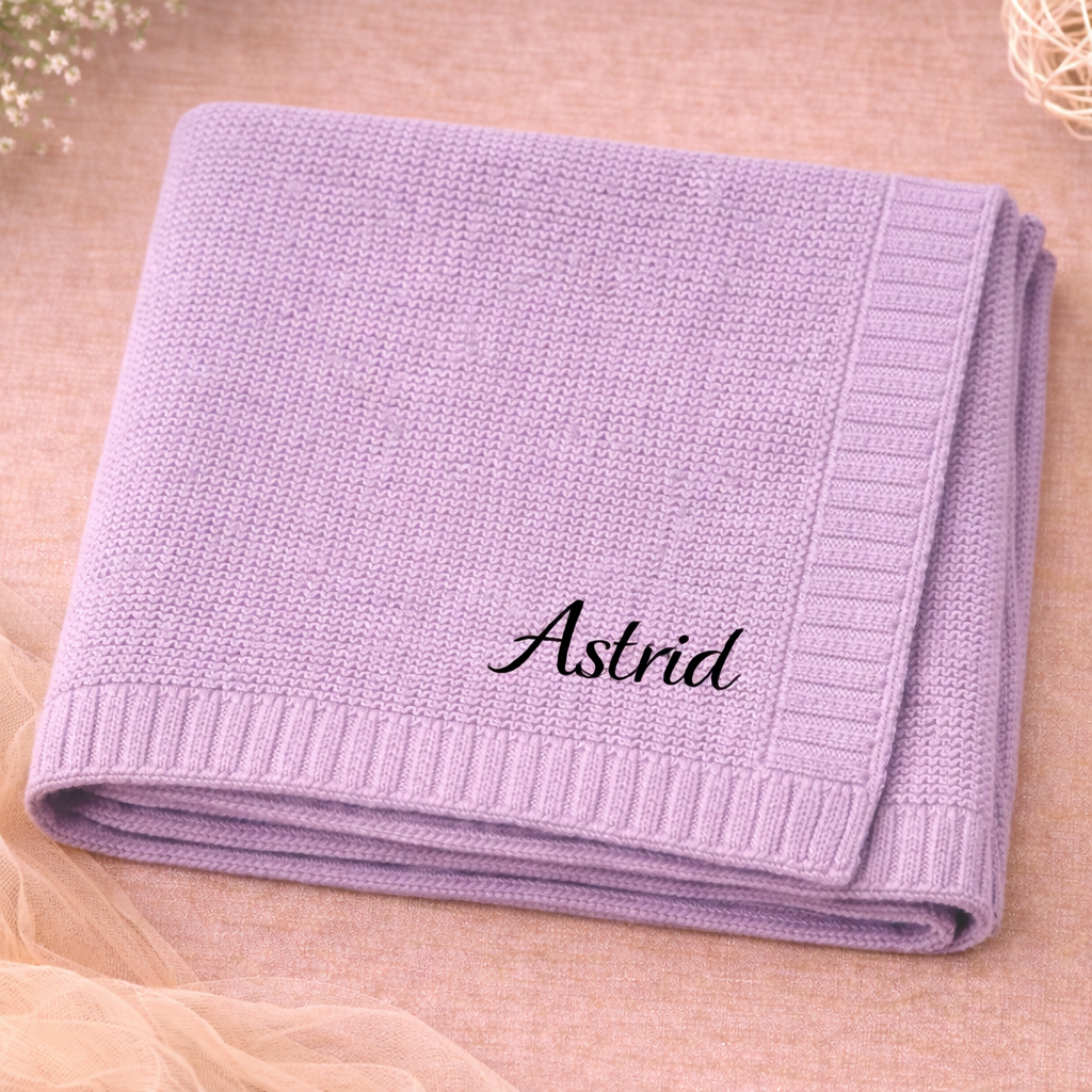 Personalized Baby Blanket – Douce et unique – Couverture en coton personnalisée et brodée
