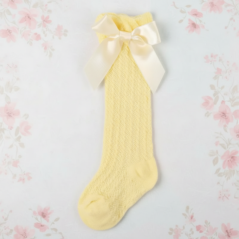 LittleCharm – Douces et élégantes – Mi-bas à nœud pour filles