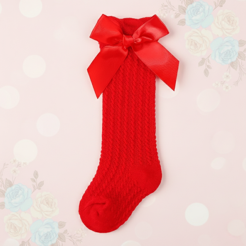 LittleCharm – Douces et élégantes – Mi-bas à nœud pour filles