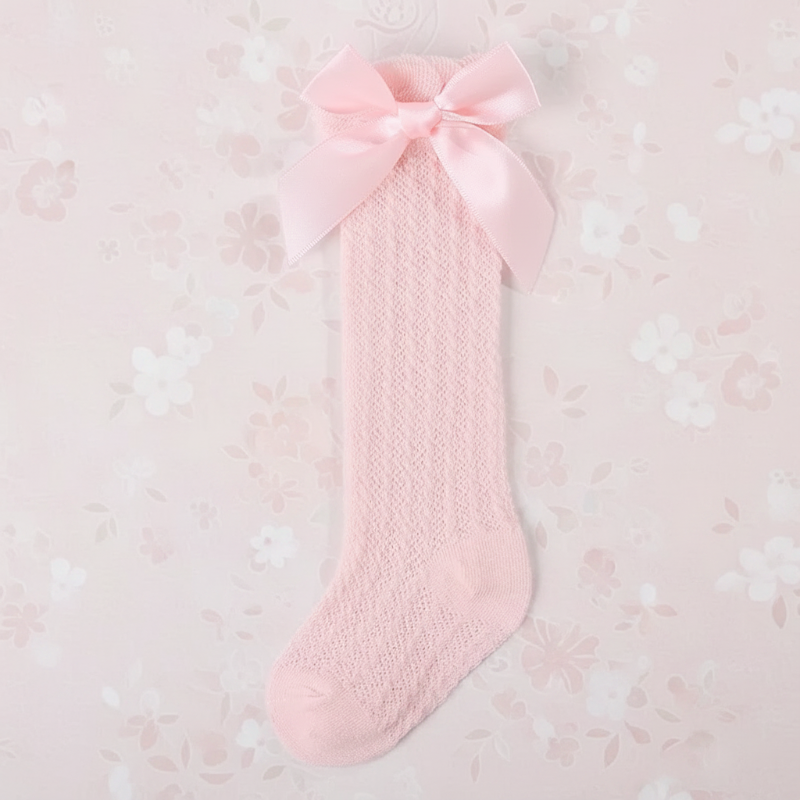 LittleCharm – Douces et élégantes – Mi-bas à nœud pour filles