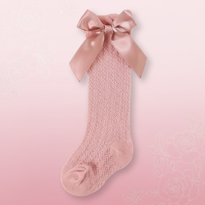 LittleCharm – Douces et élégantes – Mi-bas à nœud pour filles