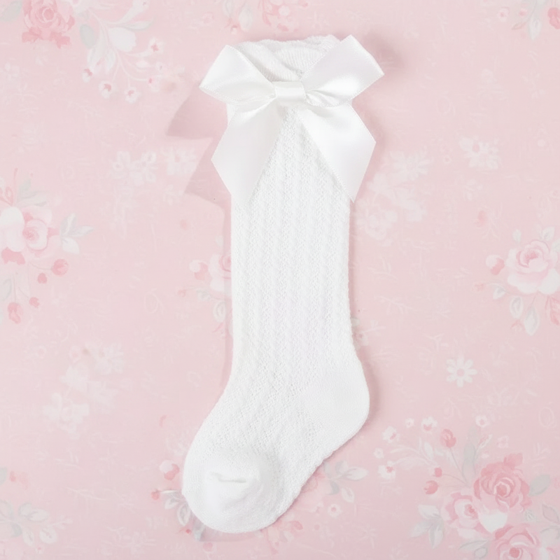 LittleCharm – Douces et élégantes – Mi-bas à nœud pour filles