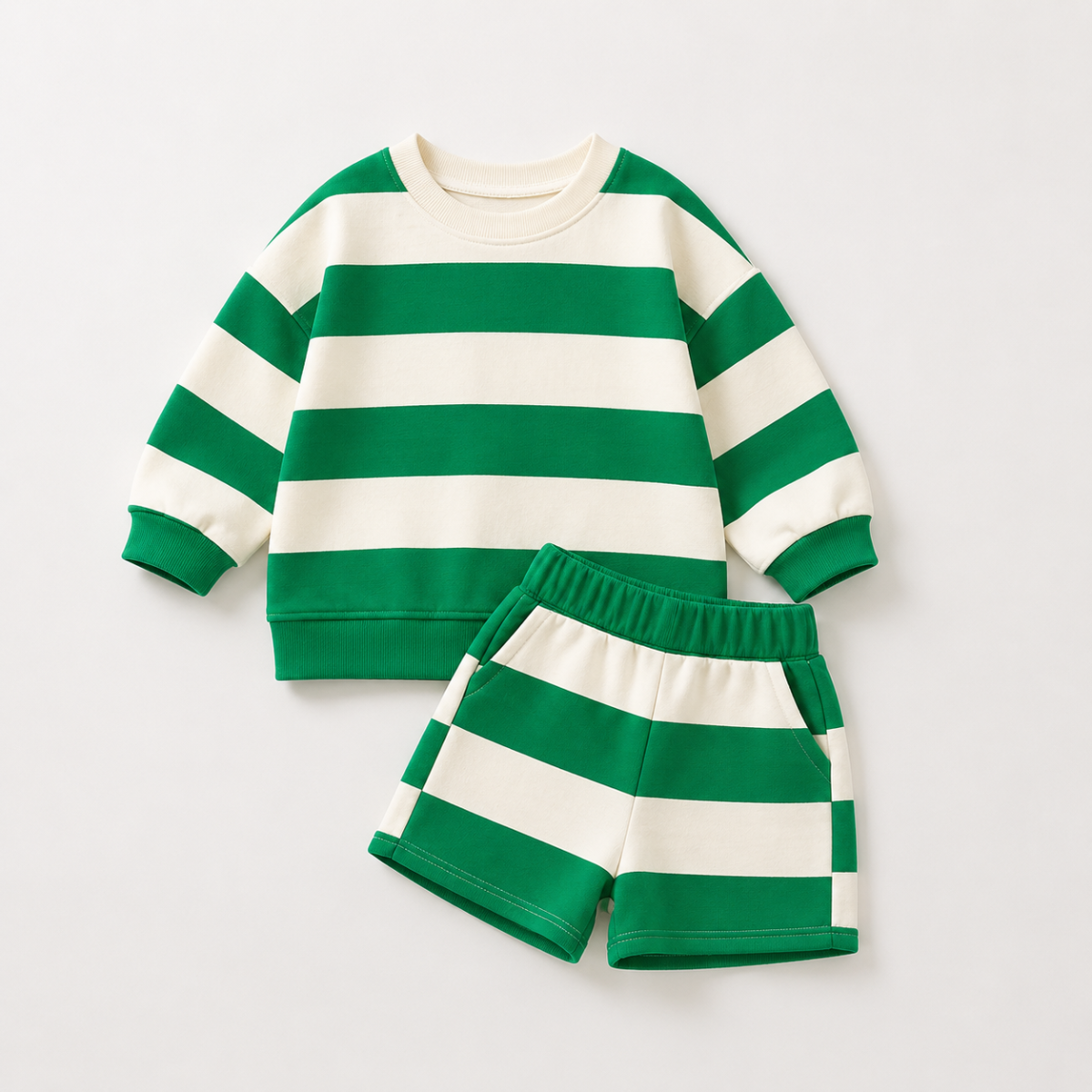 LittleStyle – Doux et confortable – Ensemble « Comfy » en coton rayé