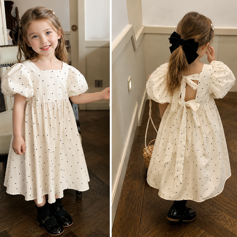 LittleTwinkle – Douce et confortable – Robe pour enfant à doubles nœuds