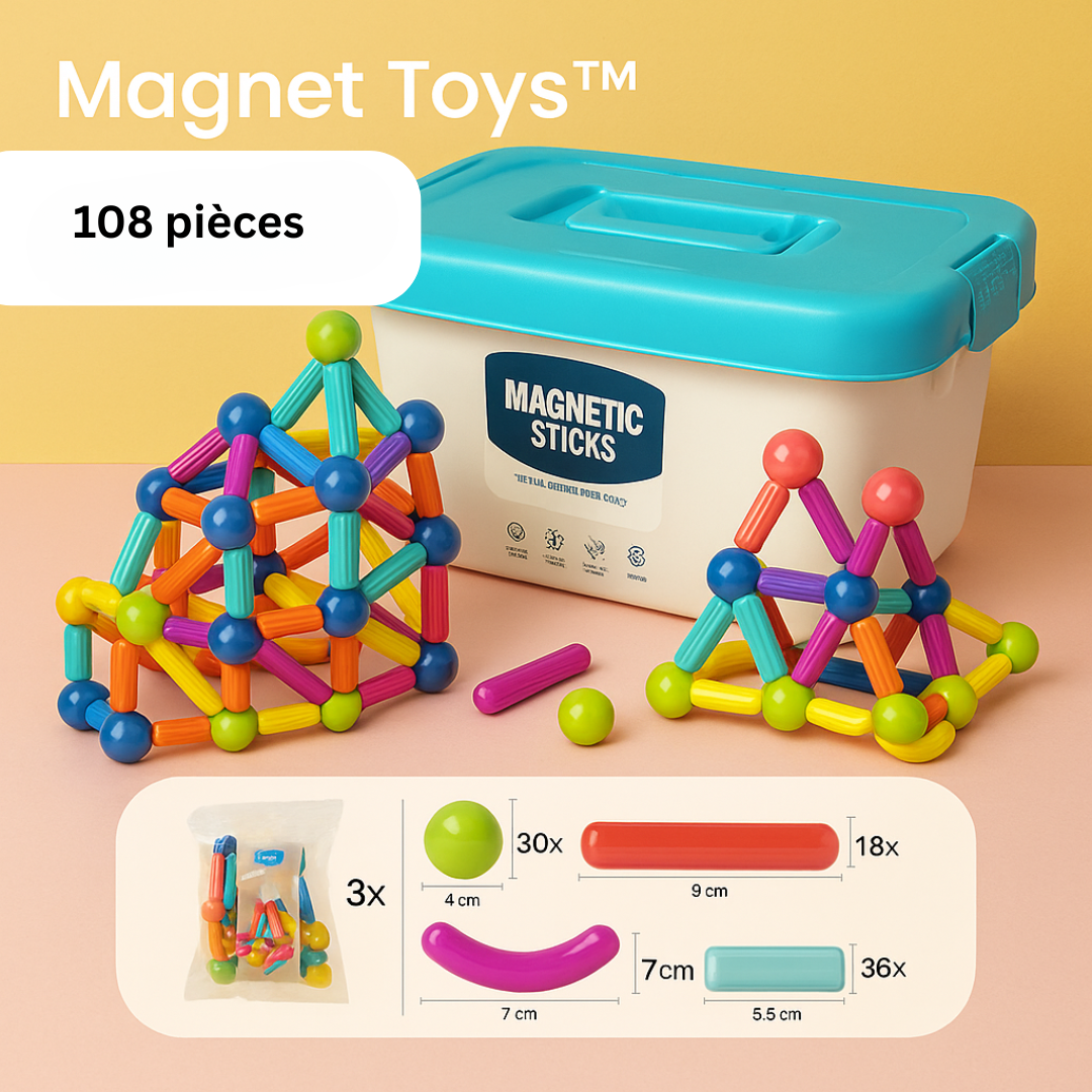 Magnet Toys™ - Soyez créatif avec des aimants - Bâtons magnétiques