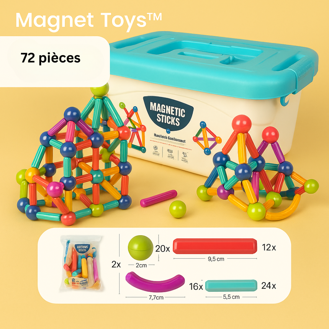 Magnet Toys™ - Soyez créatif avec des aimants - Bâtons magnétiques
