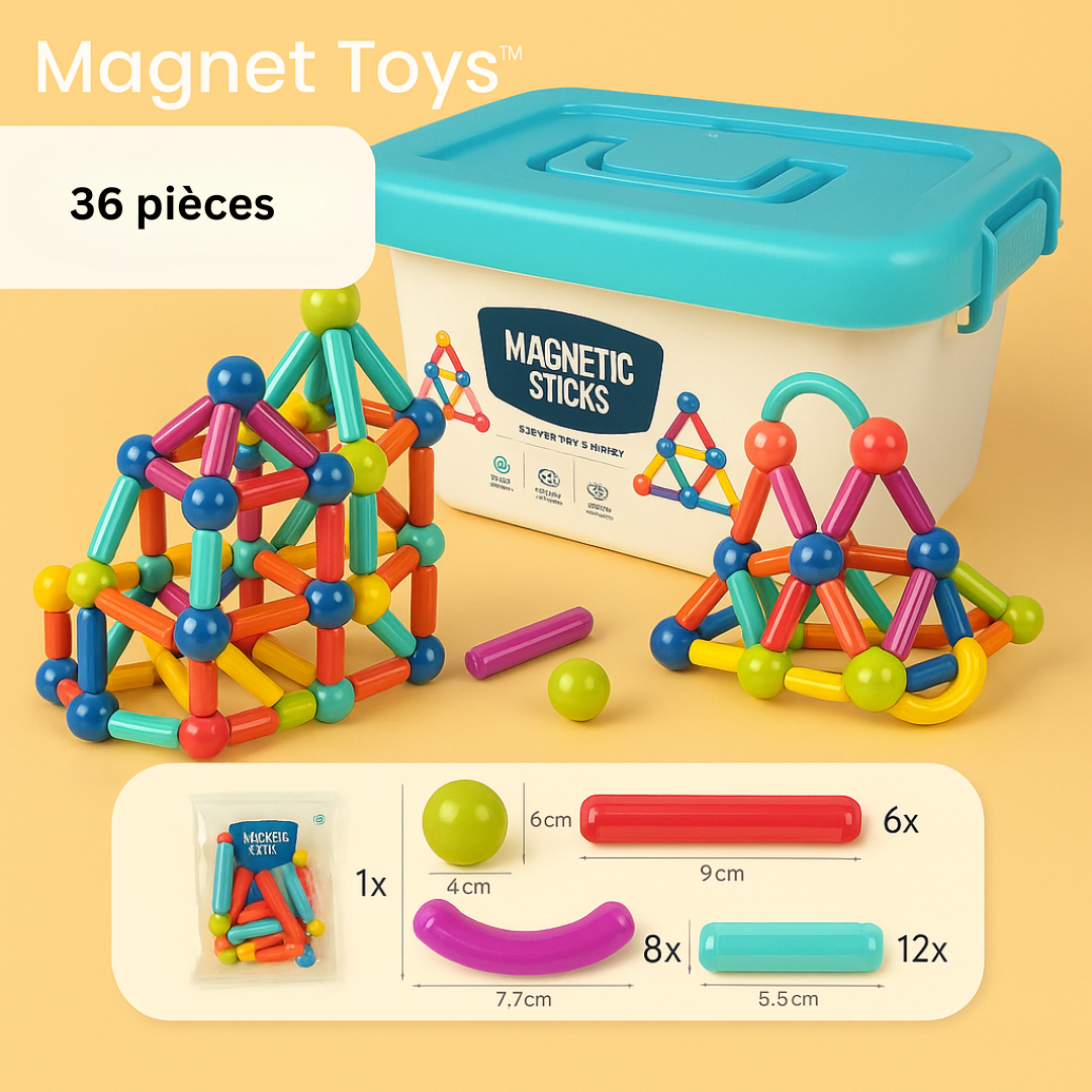 Magnet Toys™ - Soyez créatif avec des aimants - Bâtons magnétiques