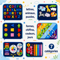 Thumbnail for 7-in-1 Busy Board – Motricité et apprentissage – Tableau d'activités