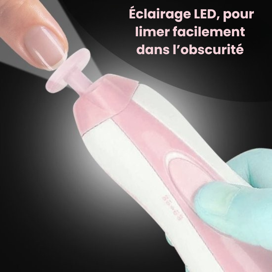 SafeCare – Silencieux et sûr – Set de limes à ongles électriques pour bébés
