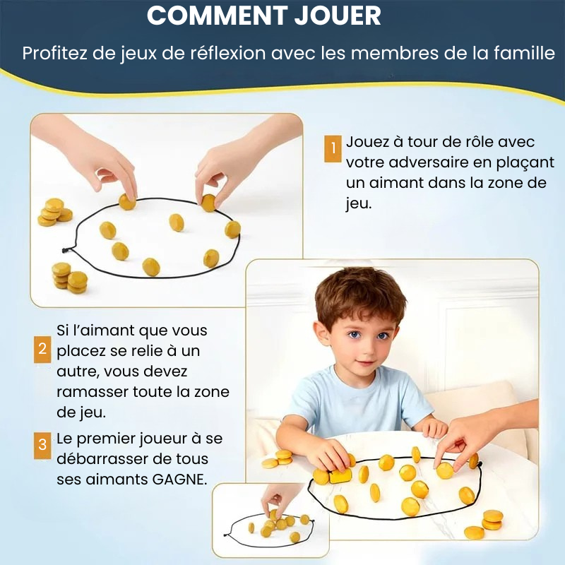 MagPlay – Stratégique et amusant – Jeu de société magnétique avec des pierres