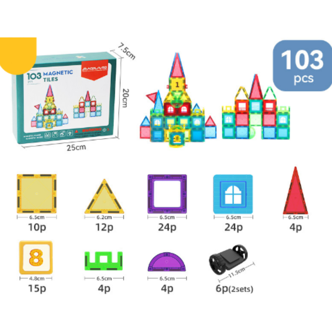 Magnet Toys™ - Développement de la créativité - Tuiles magnétiques
