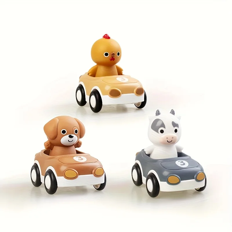 AnimalRide – Ludique et mignon – Voitures en silicone en forme d'animaux (lot de 3)