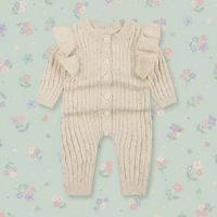 Thumbnail for MiniAurora – Doux et élégant – Combinaison tricotée pour bébé avec des ailes d'ange et un bandeau