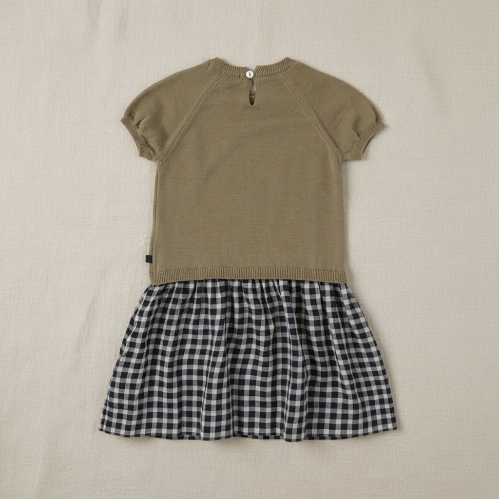 Plaid Patchwork Dress – Tendance et légère – Robe à carreaux