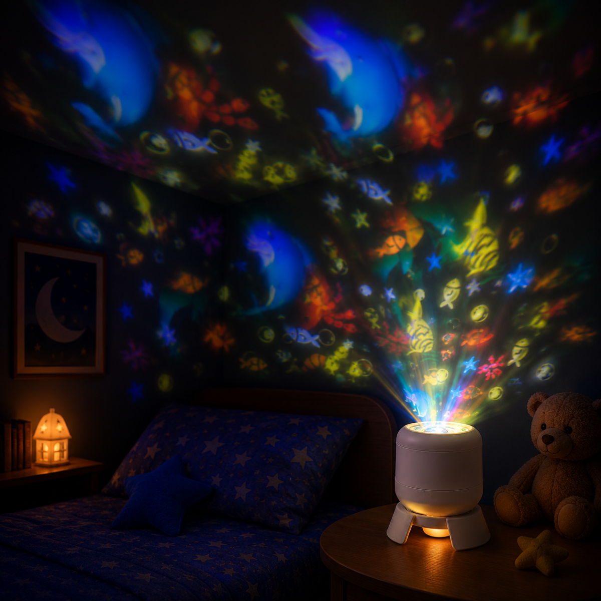 SeaDream – Ludique et éducatif – Veilleuse LED rotative à 360°