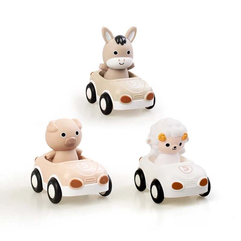 AnimalRide – Ludique et mignon – Voitures en silicone en forme d'animaux (lot de 3)