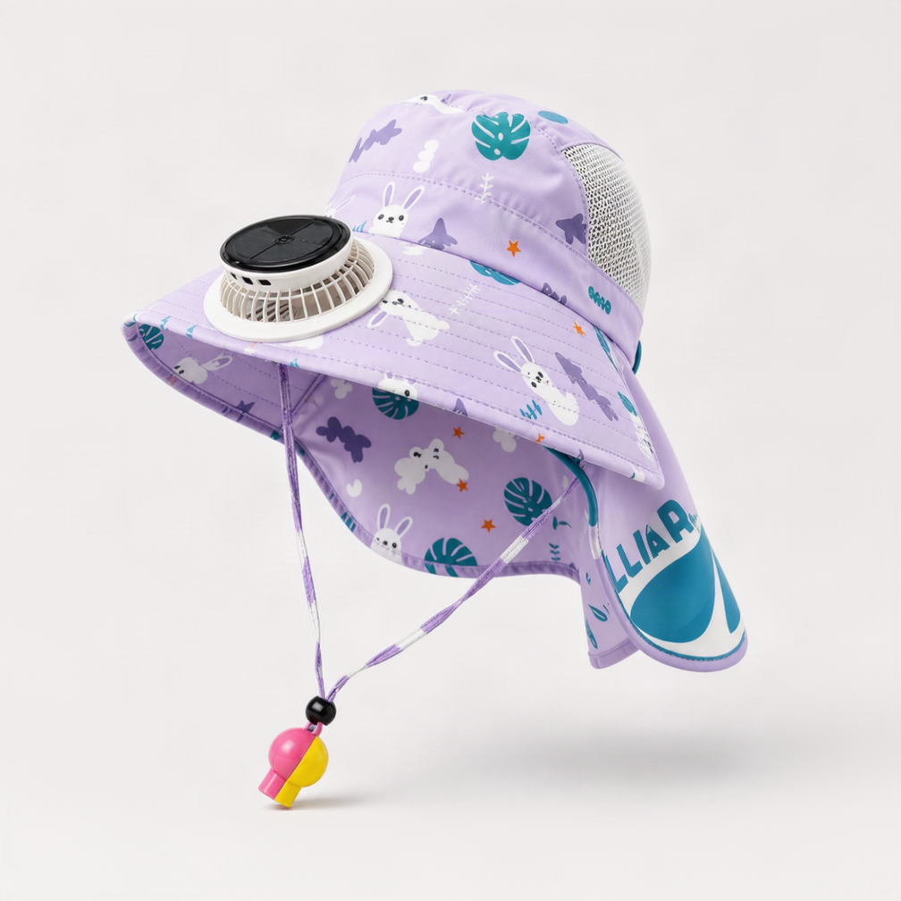 HappyShade – Protection solaire et rafraîchissement – Chapeau d'été pour enfants avec ventilateur