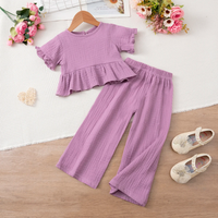 Thumbnail for SoftCharm – Élégant et confortable – Ensemble pour fille avec haut à volants et pantalon long