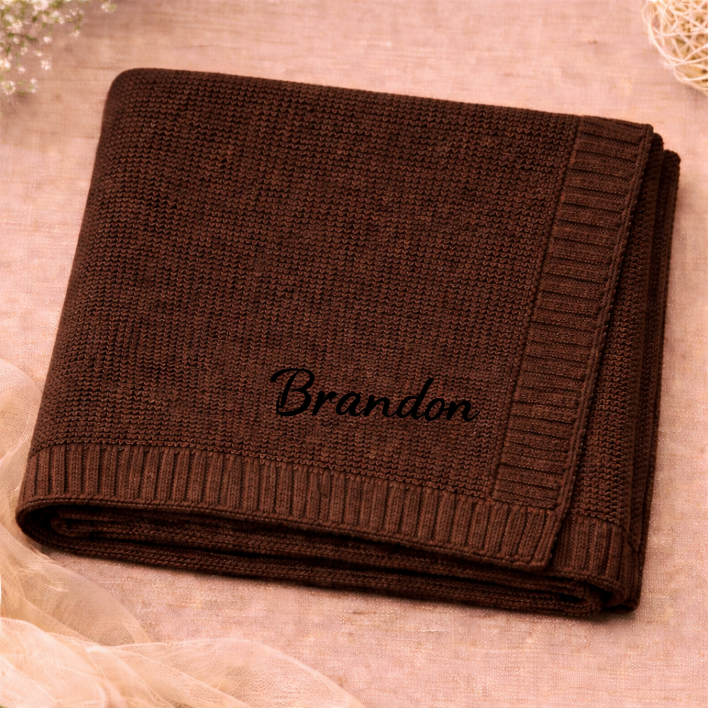 Personalized Baby Blanket – Douce et unique – Couverture en coton personnalisée et brodée