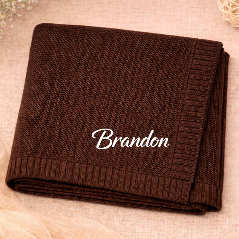 Personalized Baby Blanket – Douce et unique – Couverture en coton personnalisée et brodée