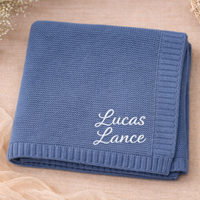 Thumbnail for Personalized Baby Blanket – Douce et unique – Couverture en coton personnalisée et brodée