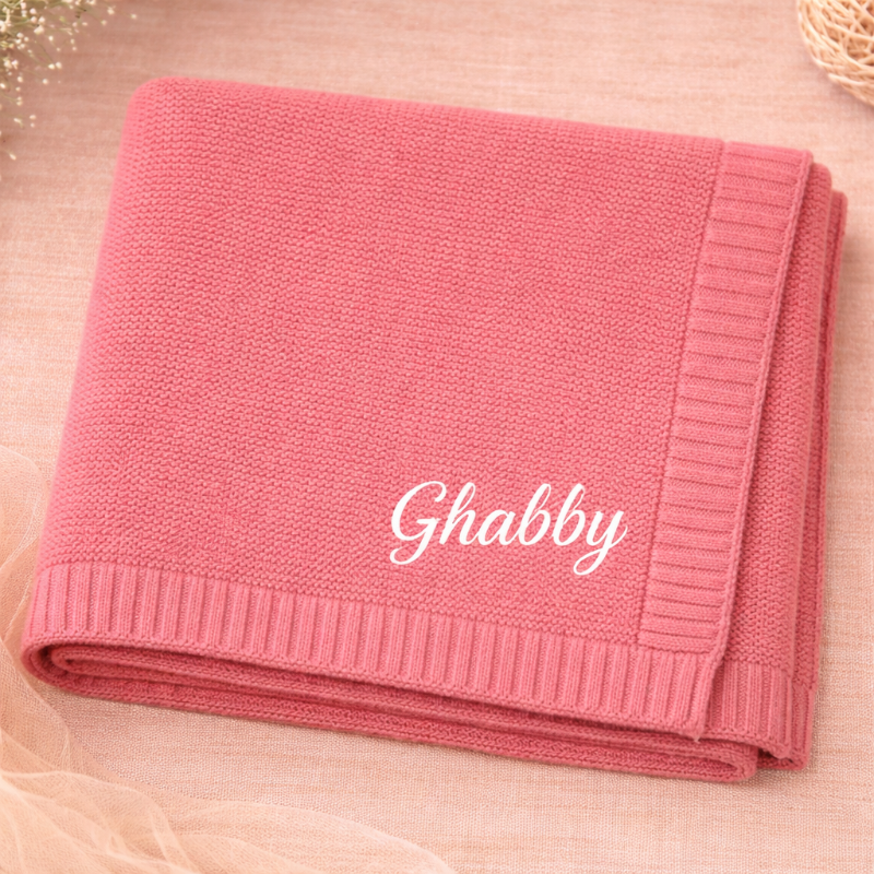 Personalized Baby Blanket – Douce et unique – Couverture en coton personnalisée et brodée