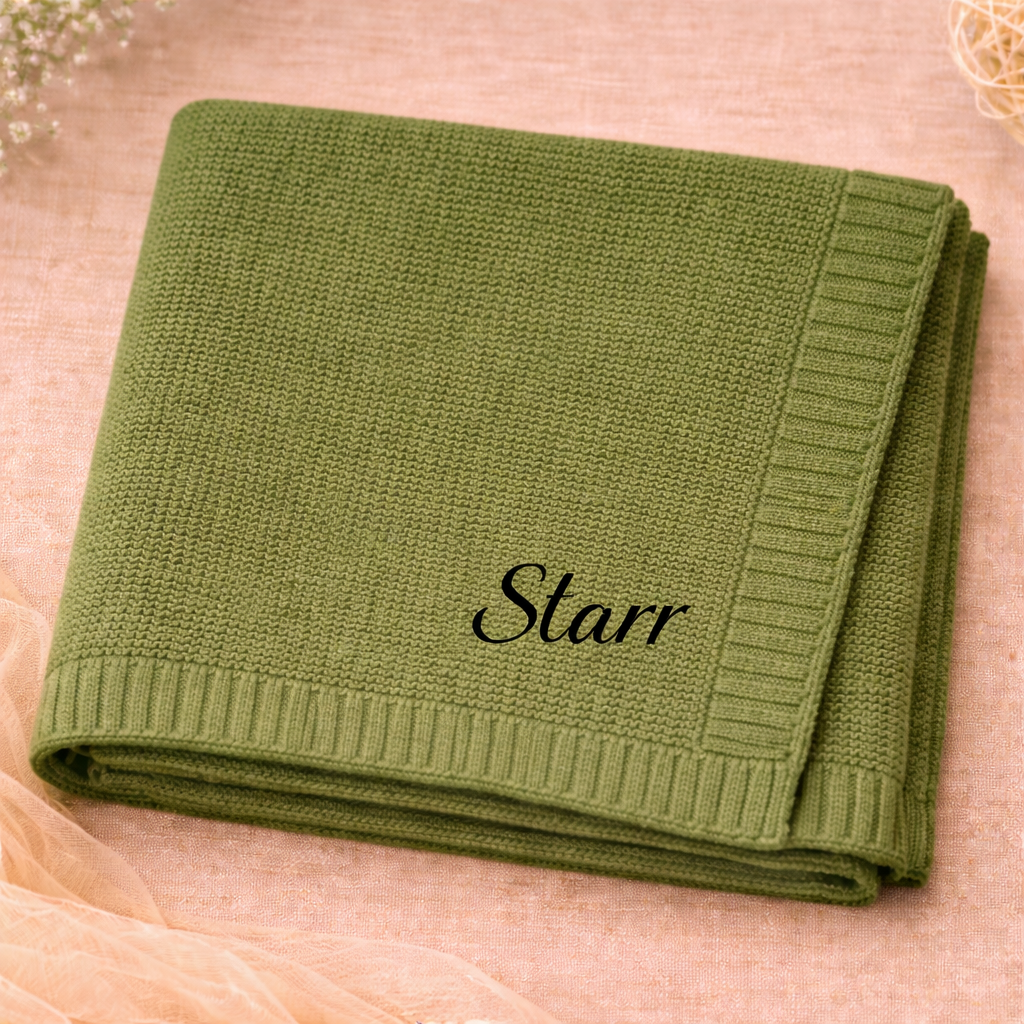 Personalized Baby Blanket – Douce et unique – Couverture en coton personnalisée et brodée