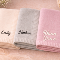 Thumbnail for Personalized Baby Blanket – Douce et unique – Couverture en coton personnalisée et brodée