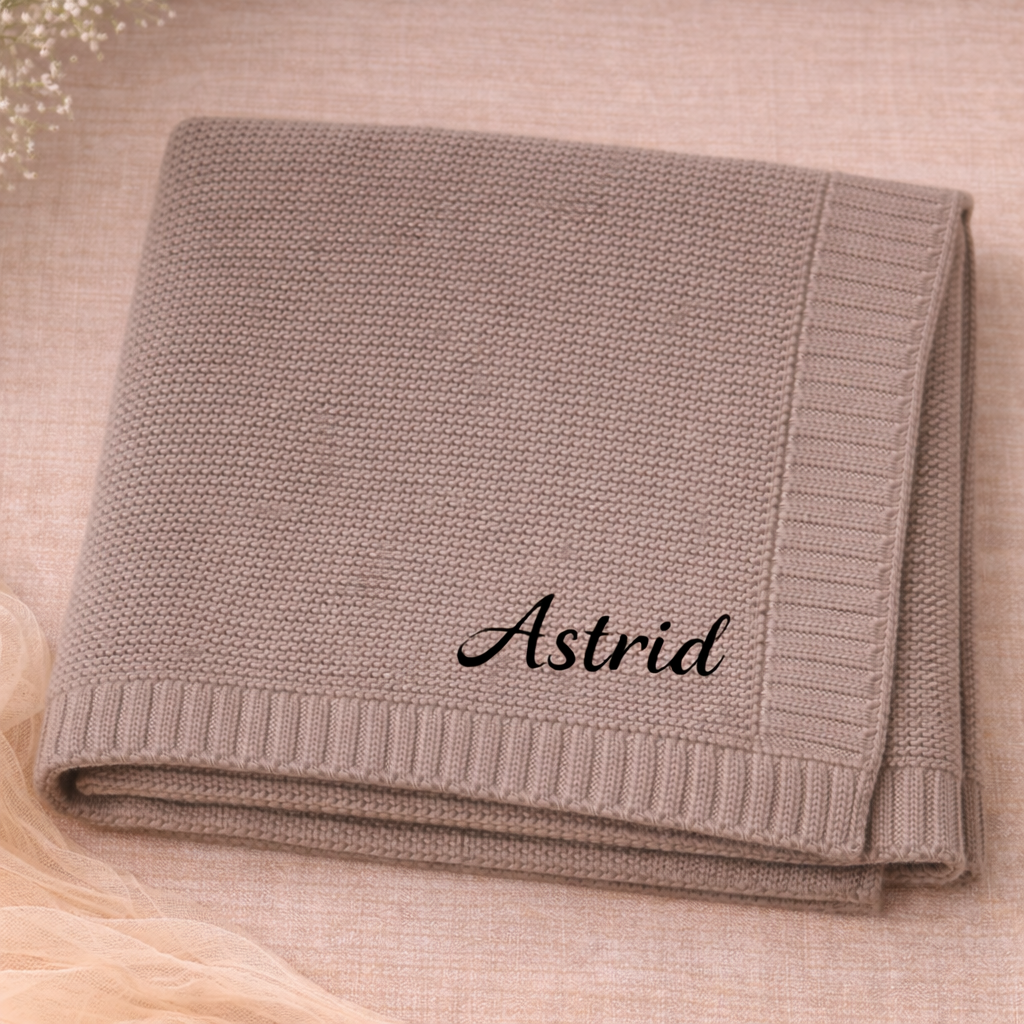 Personalized Baby Blanket – Douce et unique – Couverture en coton personnalisée et brodée