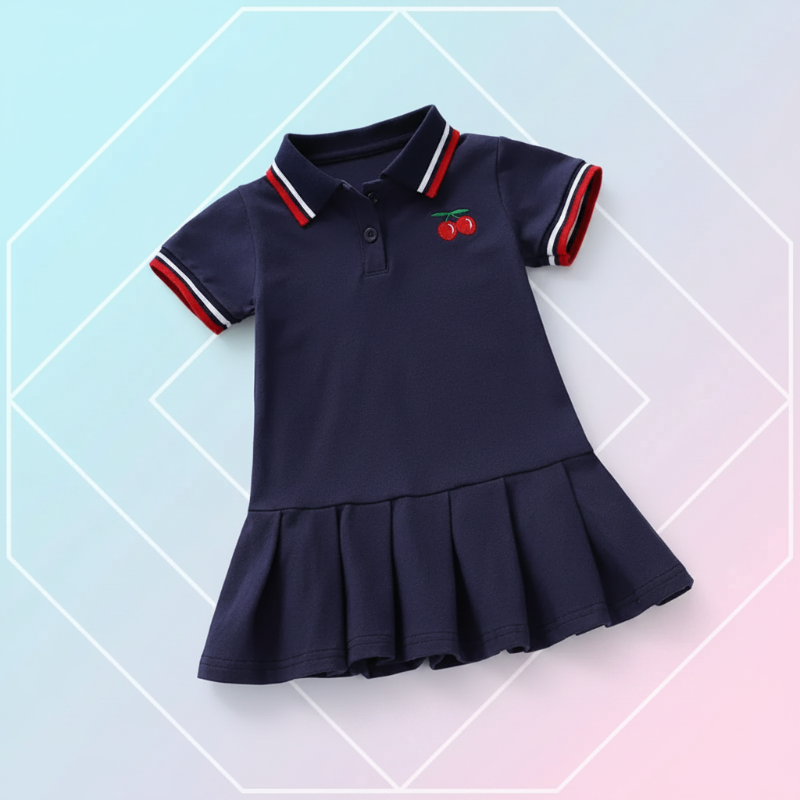 PetitJoy – Confortable et élégante – Robe polo à imprimé cerises