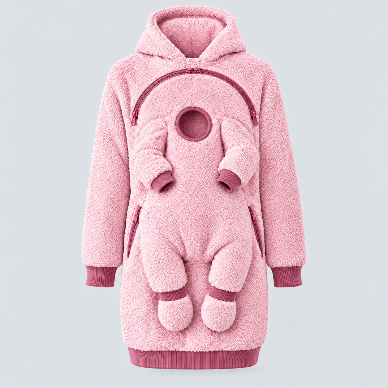 MamaHug – Chaud et pratique – Sweat à capuche 2-en-1 pour maman et bébé