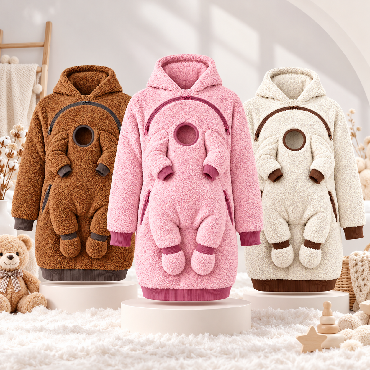 MamaHug – Chaud et pratique – Sweat à capuche 2-en-1 pour maman et bébé